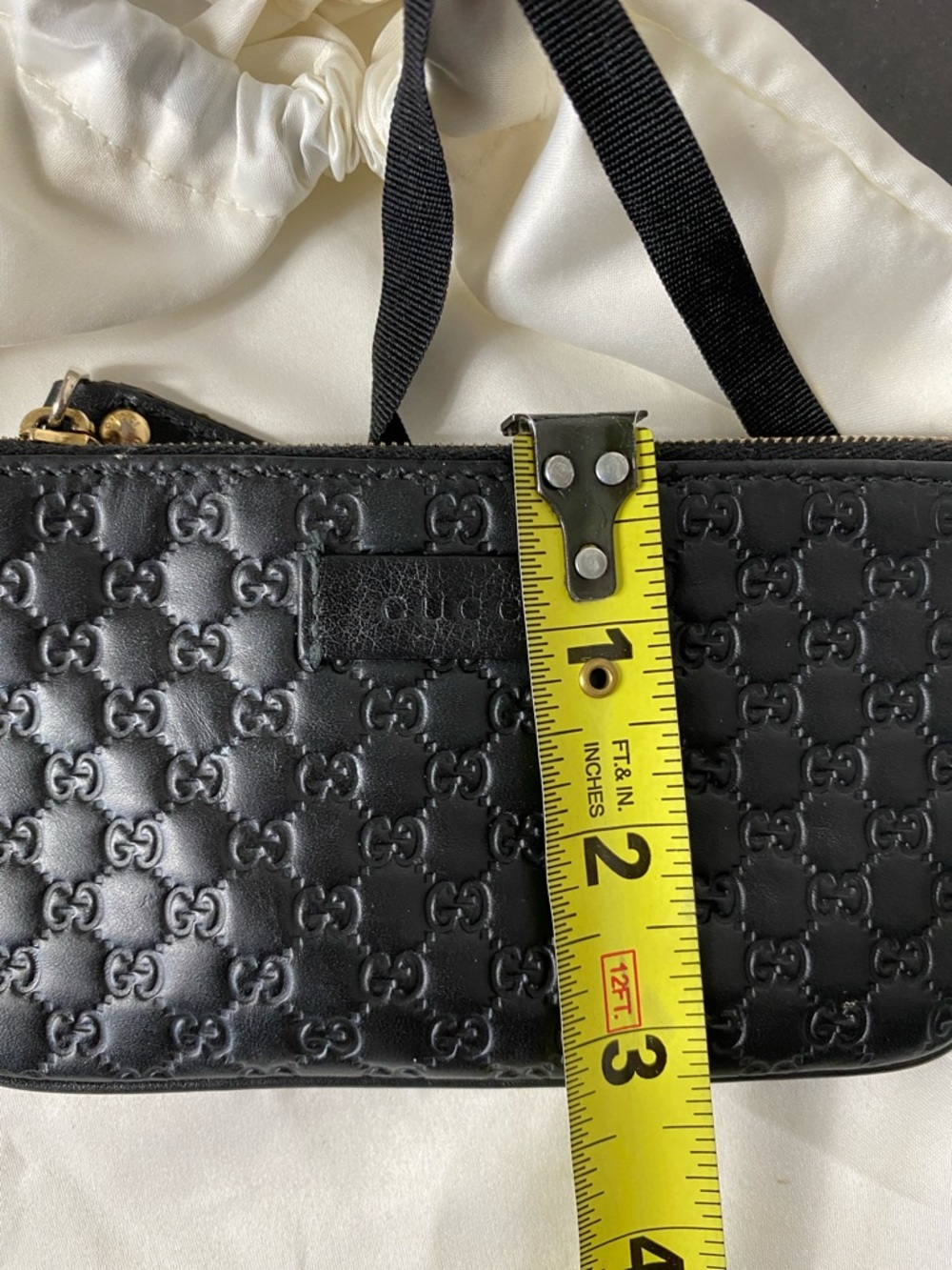 Gucci MicroGuccissima Black Quilted GG Mini Coin/Key with Gold Hardware - Picture 12 of 17